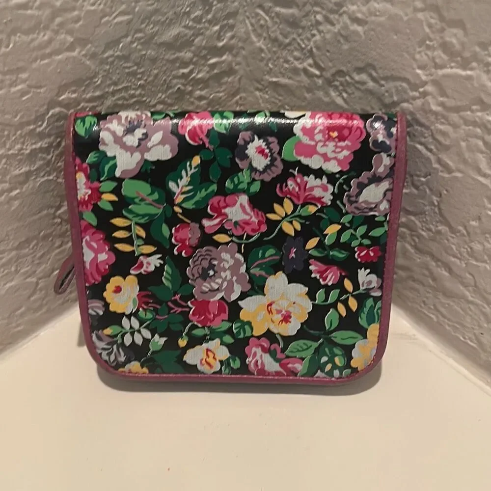 Kenzo Floral Leather Compact Wallet Vintage Flower Print Summer Grannycore